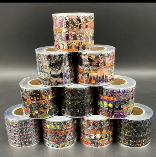 Halloween Foil Uñas 10 Rollos 500 M En Total Cu C 50m