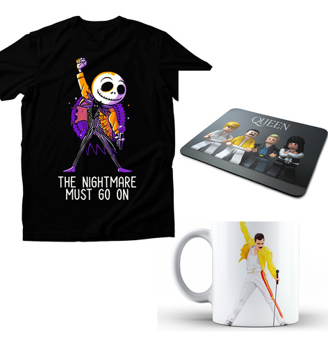 Playera Queen Rock Freddie Mercury Taza Y Mouse Pad