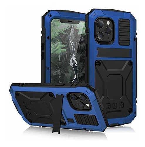 Silicona Hibrida Para iPhone 12 Pro Max Azul