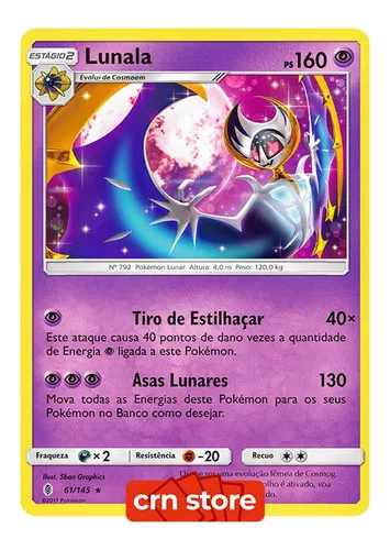 Carta Pokémon Lendário Lunala Guardiões Ascendentes