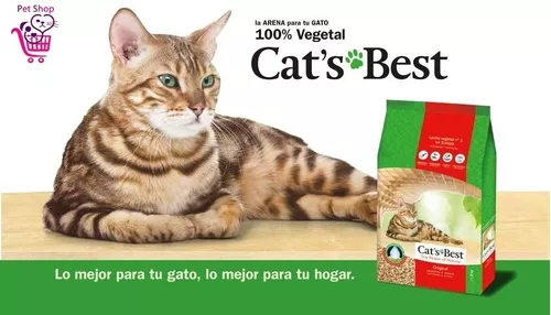 Cat's Best Arena Gatos Aglomerante EcoPlus 5L (17,2 kg). Tierra para Gatos  de Hasta 7 Semanas de Uso. Arena Biodegradable de Fibra Vegetal Ecológica :  : Productos para mascotas