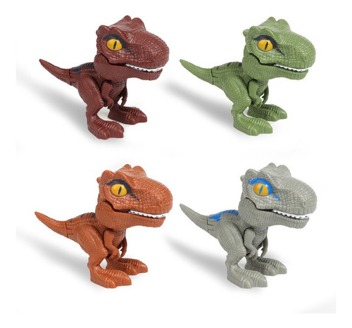 Dinosaurio Rex Gris Juguete Niños Huevo Sorpresa X 4 Pcs