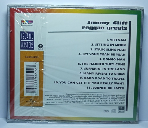 Jimmy Cliff Reggae Greats Cd Orig Nac Novo Lacrado Reggae