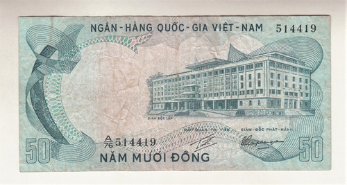 Billete Vietnam 25 Dong 1972 Guerra Vietnam (c85).