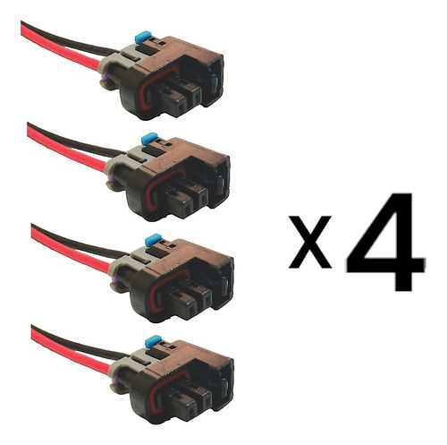 Set 4 Conector Inyector Chevrolet Aveo Optra Mini Delphi