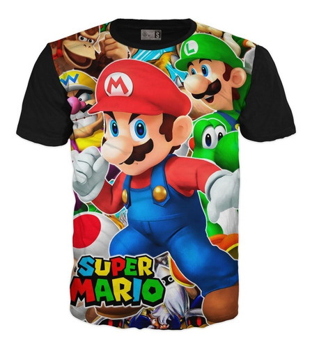 Camisetas Estampadas Mario Bross Niños Adultos En Algodón