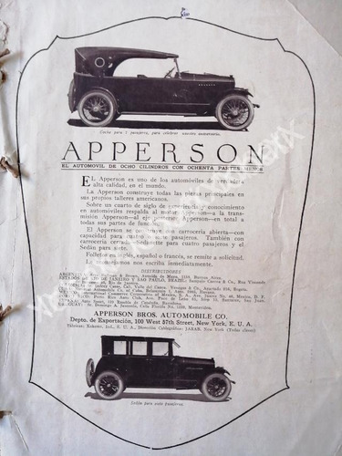 Cartel Retro Autos Apperson 1926 /427 Super Raro