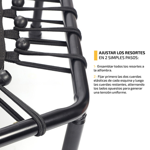 Imagen 4 de 11 de Mini Trampolin Gimnasia Fitness Jumping Minitramp Gym 1 M Color Negro
