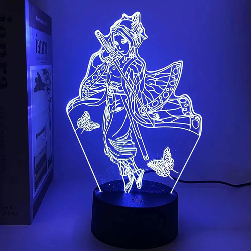 Hzhzcc 3d Illusion Night Light Anime Kochou Shinobu Lámpara 