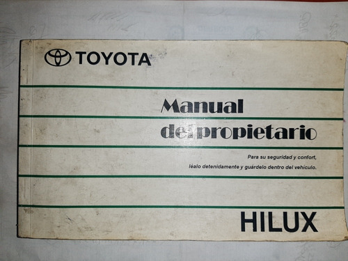 Libro O Manual De Propietario Toyota Hilux Año 1996/99 Usado
