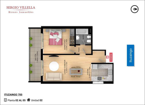 Imagen 2 de 3 de Ituzaingó 700- Departamento De Un Dormitorio En Venta- Rosario.