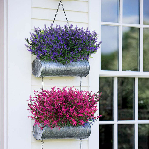 8 Peças De Plástico Para Plantas De Flores Falsas De Lavanda
