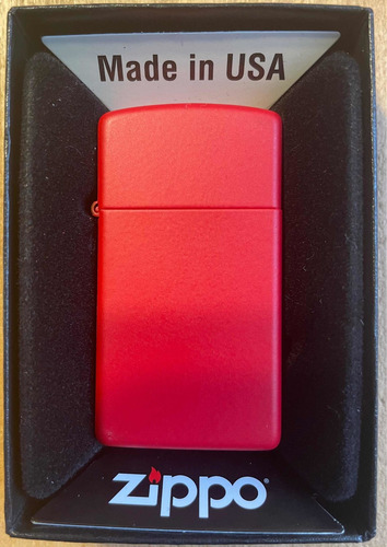 Imagen 1 de 2 de Encendedor Zippo 1633 Slim Red Matte - Nuevo En Caja