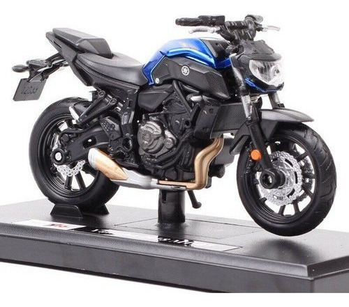 Maisto Yamaha 2018 Mt-07 1/18 Azul Modelo Fundido A Presión