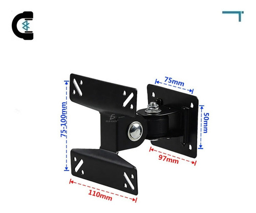 Soporte Pantalla Tv Pared Vesa 14 A 24 Pulgadas 180 Grados Negro