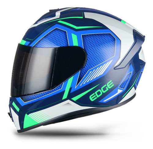 Casco Integral De Moto Edge Zoom Certificado Dot Hero Berlín Color Azul Tamaño del casco XXL
