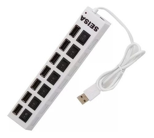 Hub Usb 7 Puertos 2.0 Multiplicador  C/switch Y Led