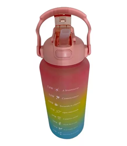 Botella de Agua Deportiva Motivacional 3 en 1 2L tricolor