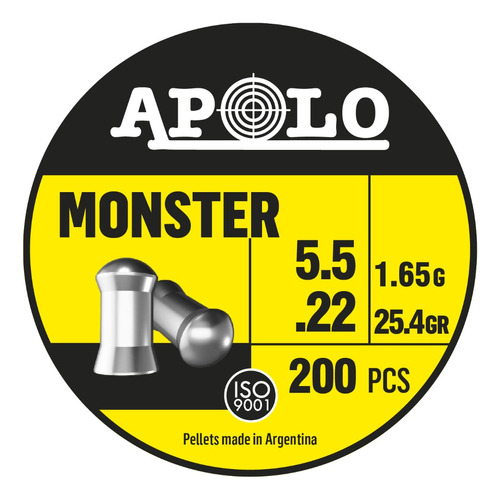 Balines Apolo Monster 5,5 X600 Extra Pesados Caza Apolo Shop