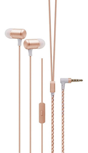 Fone De Ouvido Com Microfone Headphone Xtrax Dourado Novo