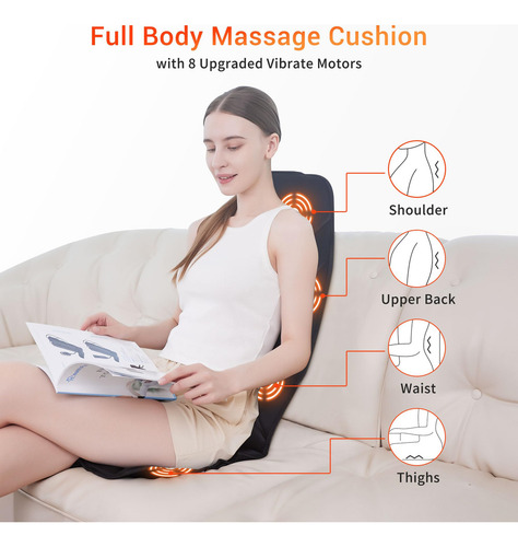 Masajeador Espalda De Silla Homcom Con Calor Y Vibración