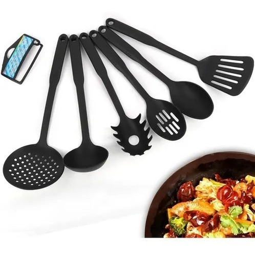 Set Kit Juego Utensilios Cucharas Cucharones Cocina 6 Pzs