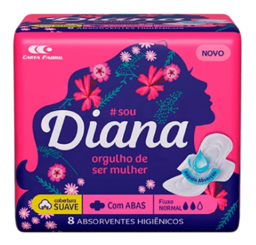 Absorvente Diana Suave Com Abas 08 Unidades