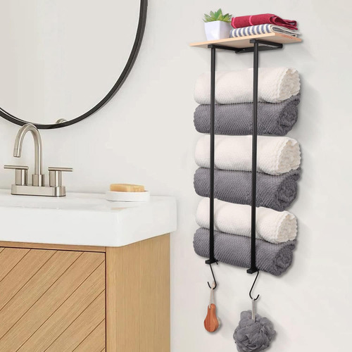 Toallero Y Gancho Autoadhesivo Para Toallas De Baño, Juego D