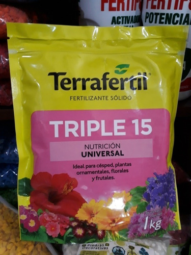 Imagen 1 de 5 de Fertilizante Triple 15 Granulado 1 Kg Envios