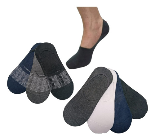 3 Pares De Medias Baleta Invisibles Taloneras Para Hombre 