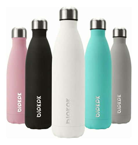 Bjpkpk Stainless Steel Water Bottles -25oz/750ml -insulated Color Blanco