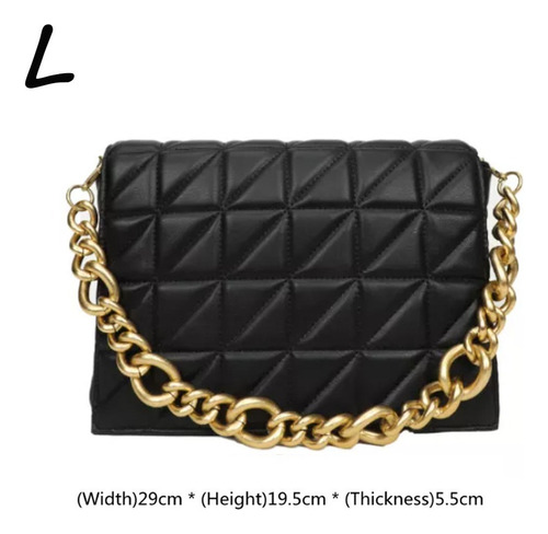 Bolso Bandolera Con Cadena Y Cinturón Grueso Para Mujer