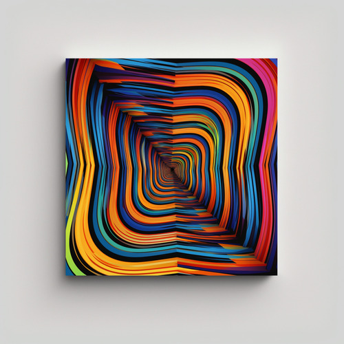 50x50cm Cuadro Abstracto Geométrico Ilusiones Visuales Colo