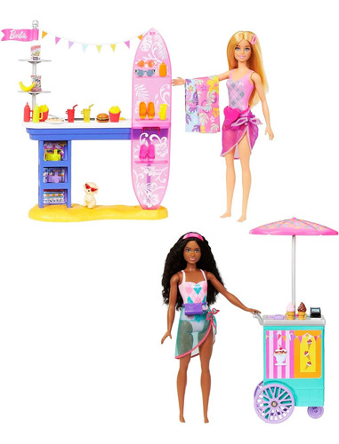 Barbie Paseo Y Compras En La Playa Brooklyn & Malibu Mattel