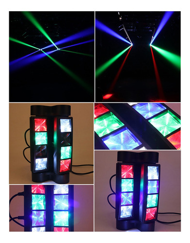 Eight Eyes Rgbw Mini Rotate Beam Light Luz De Escenario De