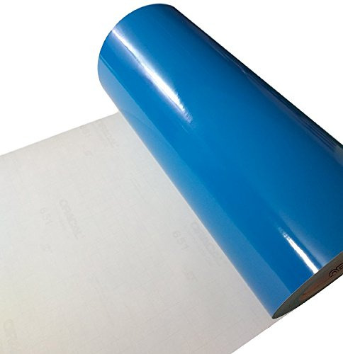 Azure Blue Glossy 12  X 10 Foot Rollo Vinilo Adhesive-backed