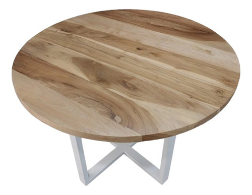Mesa Redonda De Peteribi Macizo 120cm Laqueado Transparente Negro