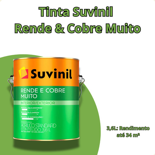 Tinta Rende Muito Suvinil Acrílica 3,6 Litros Crômio