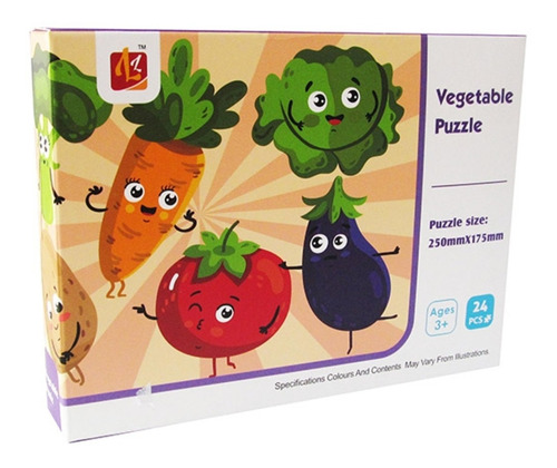 Puzzle 24 Pcs Rompecabezas De Verduras Alimentos Vegetales 