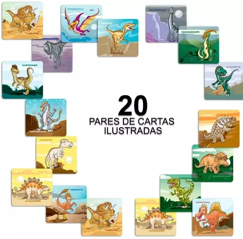 Jogo de correspondência de cartão de jogo de memória de dinossauro  brinquedos de dinossauro placa jogo de jogo de memória para crianças 4-8 jogos  educativos de dinossauro brinquedos - AliExpress