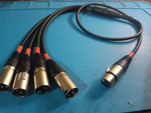 6 Cables 1 Xlr Hembra A 4 Xlr Machos 50cms