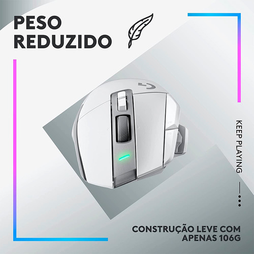 Mouse Gamer Sem Fio Logitech G502x Plus Rgb 25.600dpi Branco