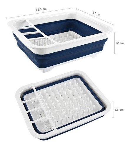 Escurridor De Trastes Plegable Plástico Y Silicón Para Chef