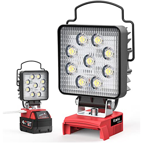 Luz De Trabajo Led Milwaukee M18, Cuadrada, 27w, Inalá...