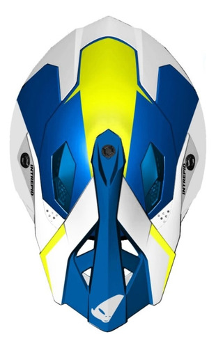 Casco Ufo Plast Intrepid Adulto Motocross Moto Azul Mx Juri Diseño Solido Tamaño Del Casco M
