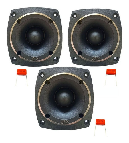 03 Tweeter Tuiter Black 150wrms Profissional 8 Ohms Fenolico