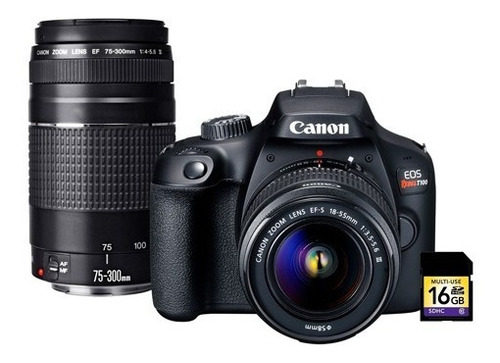 Imagen 2 de 10 de Canon Eos Rebel T100 Kit Premium 16gb Lente Ef 75-300mm Wifi