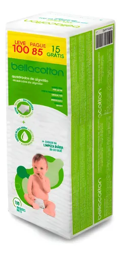 Lencos Descartáveis de Algodão Bellacotton 100 Unidades Hipoalerg...