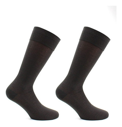 2 Pares Calcetines Hilo Hombre Chocolate