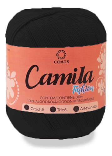 Linha Camila Fashion Coats 500m 150g Tex 300 - 100% Algodão Cor 0000n - Preto